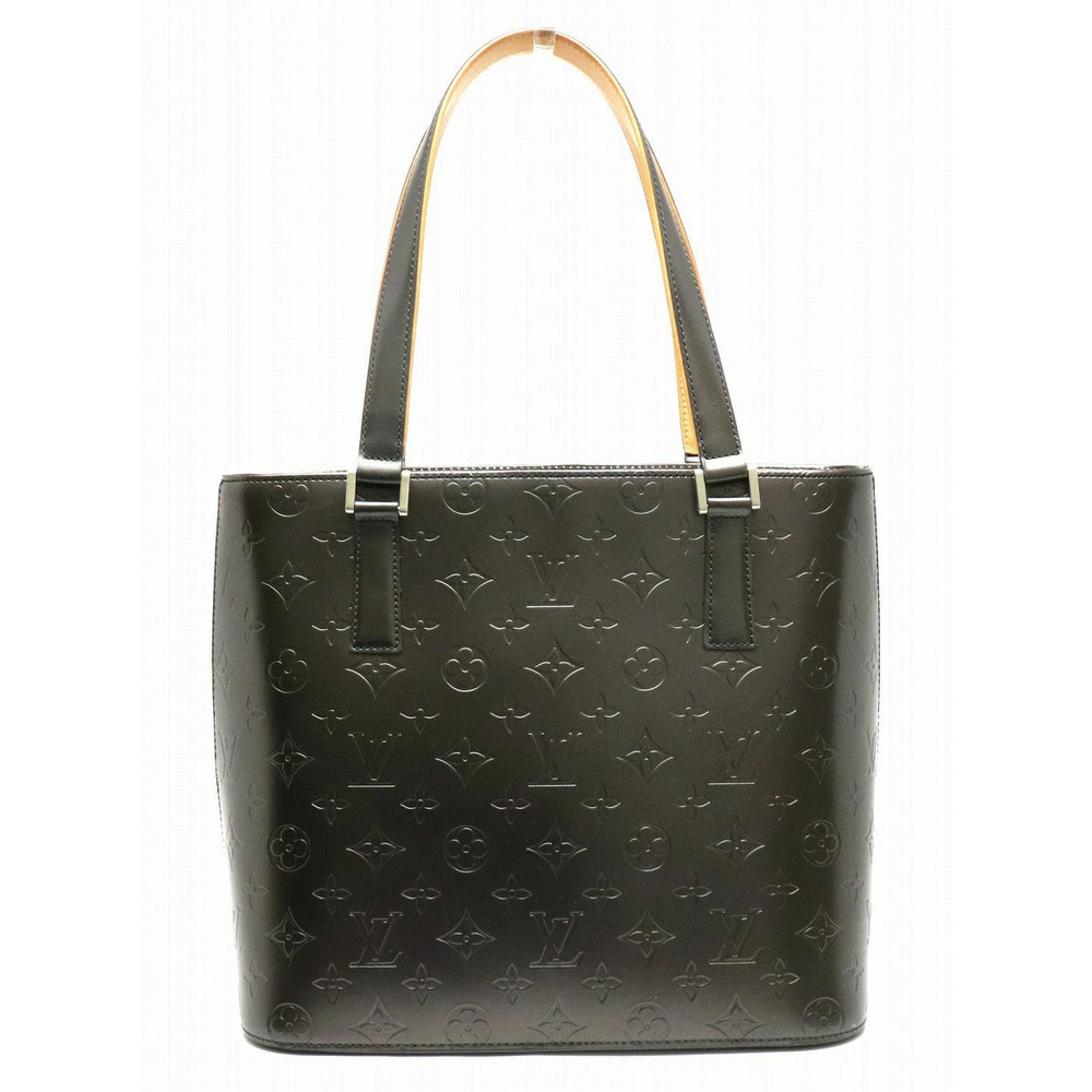 Louis Vuitton Monogram Matte Stockton Tote Bag Shoulder Leather Noir Black